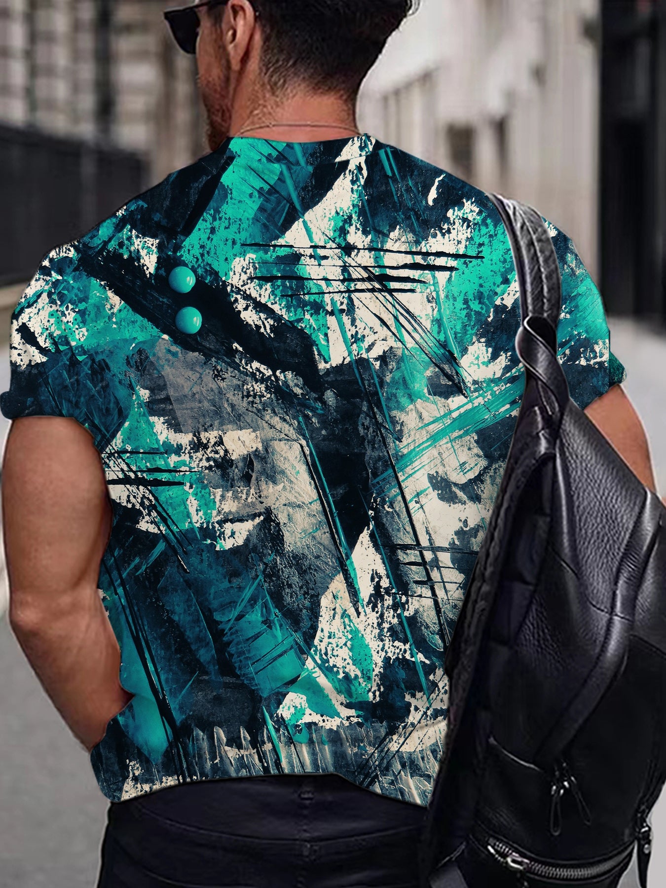 男士大码休闲运动T恤，有个性时尚潮流风