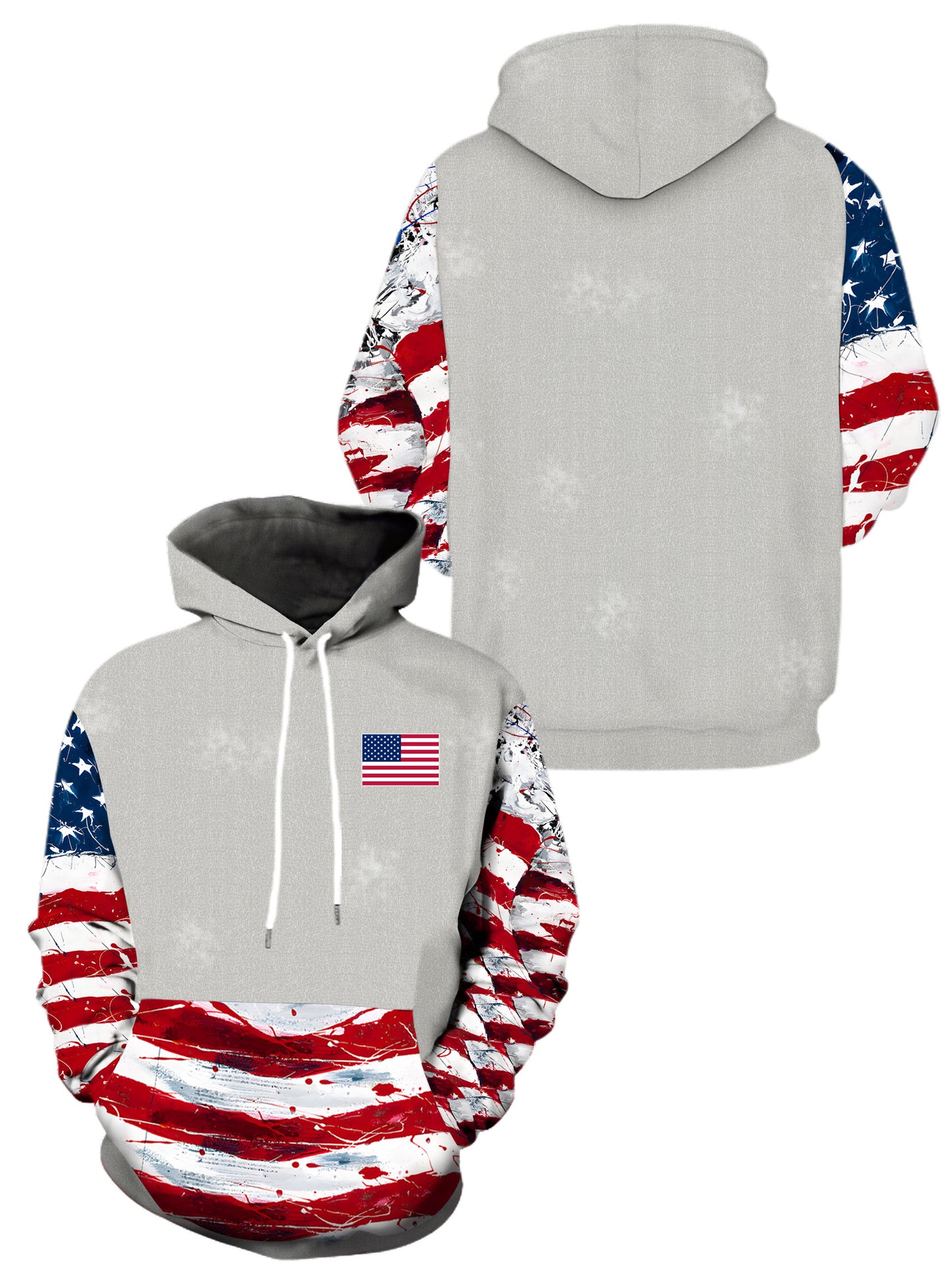 大码男士五星国旗连帽衫休闲运动时尚套头衫户外穿搭上衣